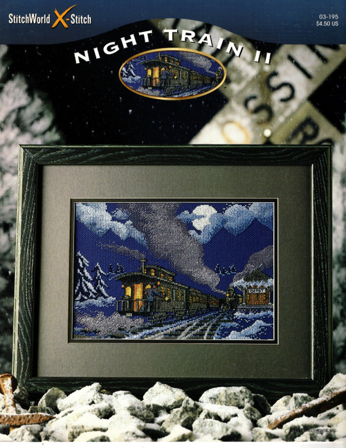 StitchWorld Night Train II counted cross stitch leaflet. Last Stop Caboose. Elizabeth Spurlock