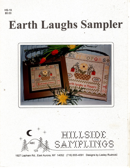 Hillside Samplings Earth Laughs Sampler counted cross stitch leaflet
