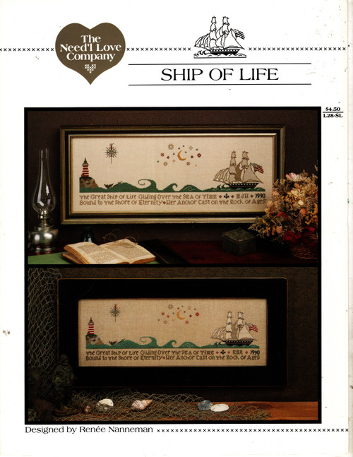 The Need'l Love Company Ship of Life Counted cross stitch pattern leaflet. Renee Nanneman