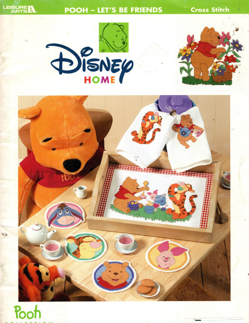 Leisure Arts Pooh Let's Be Friends Counted Cross Stitch Patterns. 38 page instructional booklet. Pooh, Tigger, Piglet, Eeyore