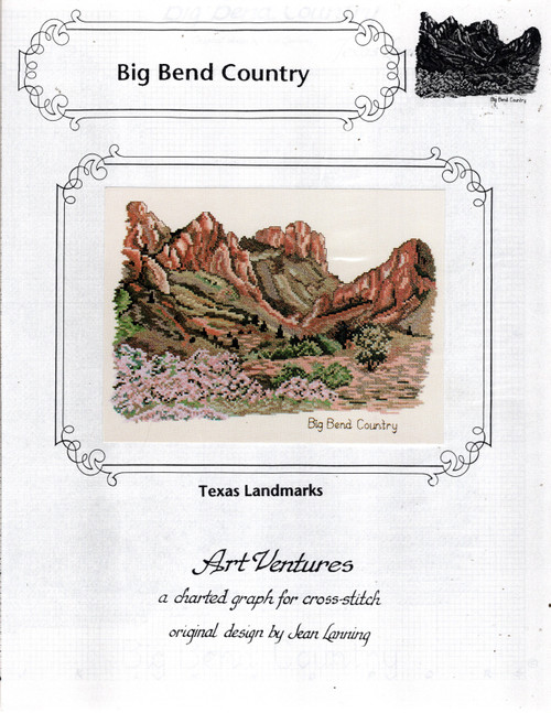 Art Ventures Big Bend Country, Texas Texas Landmark Series counted cross stitch pattern chartpack. Jean Lanning