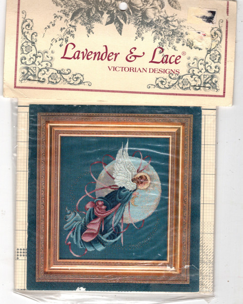 Lavender and Lace Blue Moon Angel counted cross stitch chart. Marilyn Leavitt-Imblum