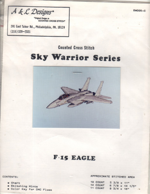 A & L Designs F-15 Eagle Sky Warrior Series Counted Cross Stitch Pattern chartpack