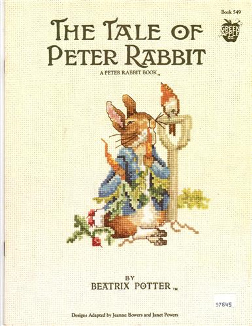 Green Apple The Tale of Peter Rabbit by Beatrix Potter cross stitch booklet. Adapted by Jeanne Bowers and Janet Powers. Revised Edition, First Printing