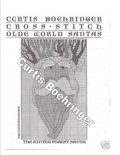 Curtis Boehringer Olde World Santas The Winter Forest Santa Cross Stitch Pattern leaflet
