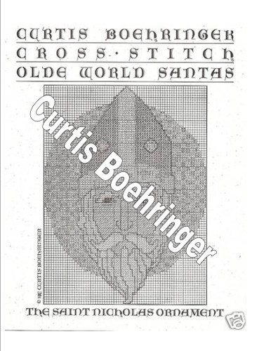 Curtis Boehringer Olde World Santas The Saint Nicholas Ornament Cross Stitch Pattern leaflet