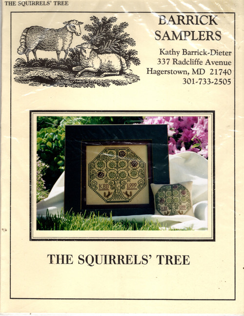 Barrick Samplers The Squirrels Tree Counted cross stitch leaflet. Kathy Barrick-Dieter