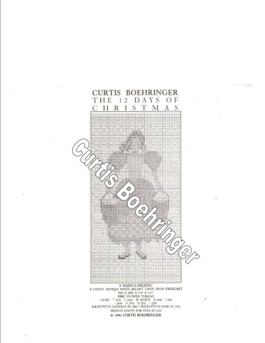 Curtis Boehringer 12 Days of Christmas 8 Maids A Milking Counted Cross Stitch Pattern