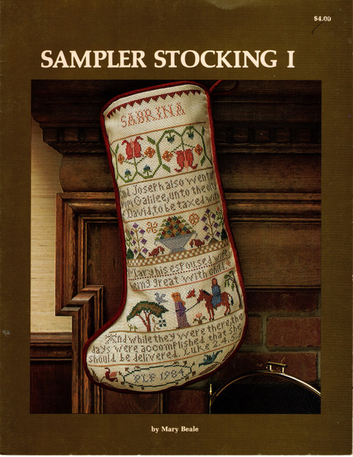Mary Beale Sampler Stocking I counted cross stitch leaflet