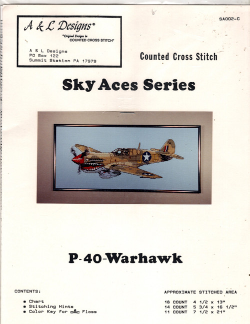 A & L Designs P-40 Warhawk Sky Aces Series Counted Cross Stitch Pattern chartpack