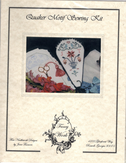 Fancy Work Quaker Motif Sewing Kit counted cross stitch chartpack. Jane Timmers