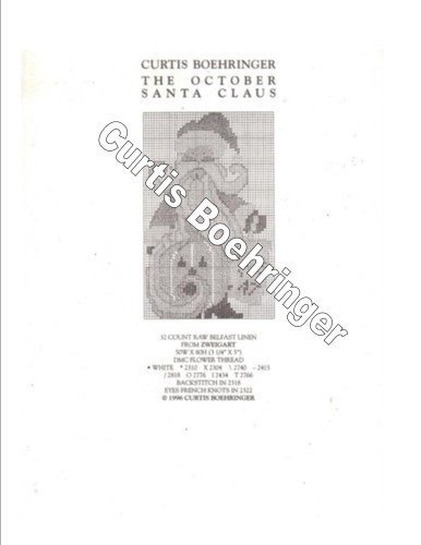 Curtis Boehringer The October Santa Claus Counted Cross Stitch Pattern