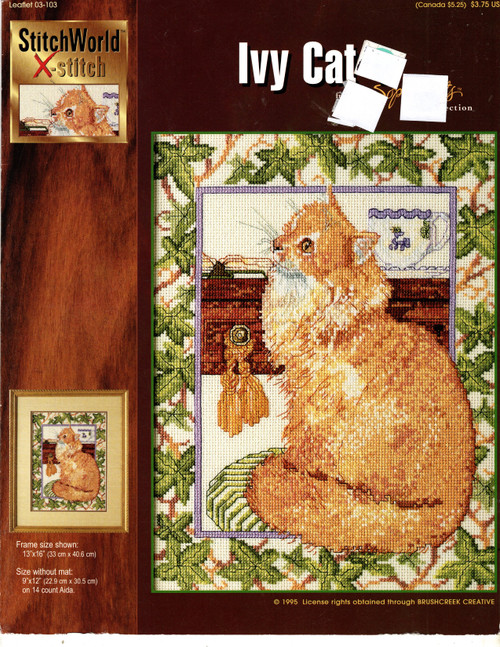 StitchWorld Ivy Cat counted cross stitch leaflet StitchWorld Ivy Cat counted cross stitch leaflet