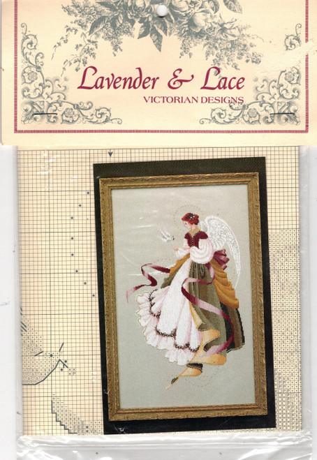 Lavender and Lace Angel of Grace counted cross stitch chart. Marilyn Leavitt-Imblum