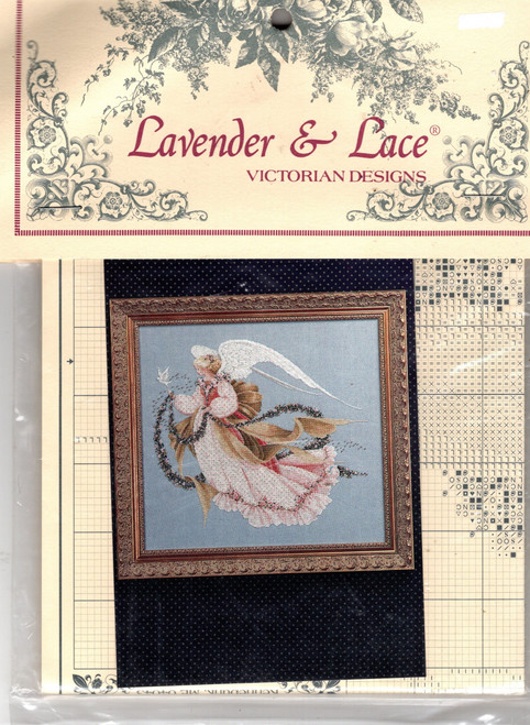 Lavender and Lace Angel of Summer counted cross stitch chart. Marilyn Leavitt-Imblum