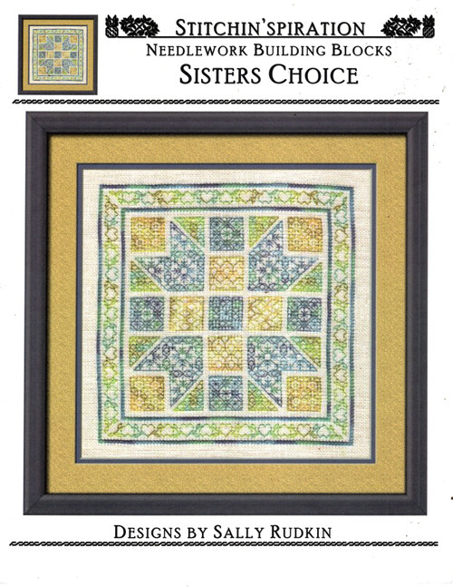 Stitchin'Spiration Sisters Choice Needlework Building blocks counted cross stitch pattern leaflet. Sally Rudkin