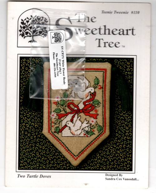 The Sweetheart Tree  Two Turtle Doves Cross Stitch Pattern leaflet. Teenie Tweenie 110. Sandra Cox Vanosdall