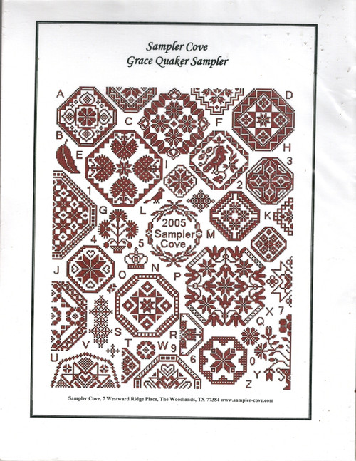 Sampler Cove Grace Quaker Sampler counted cross stitch chartpack