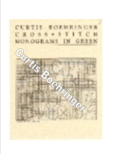 Curtis Boehringer Monograms in Green Counted Cross Stitch Pattern