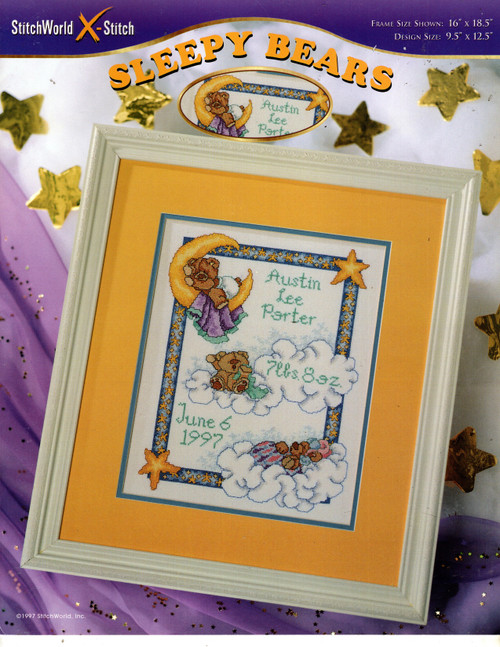 StitchWorld Sleepy Bears counted cross stitch leaflet