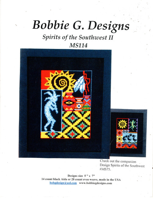 Bobbie G Designs Spirits of the Southwest II counted cross stitch leaflet. Barbara Smith