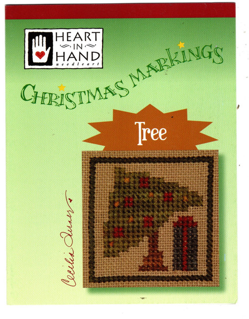 Heart in Hand Christmas Markings Tree counted cross stitch pattern leaflet. Cecilia Turner