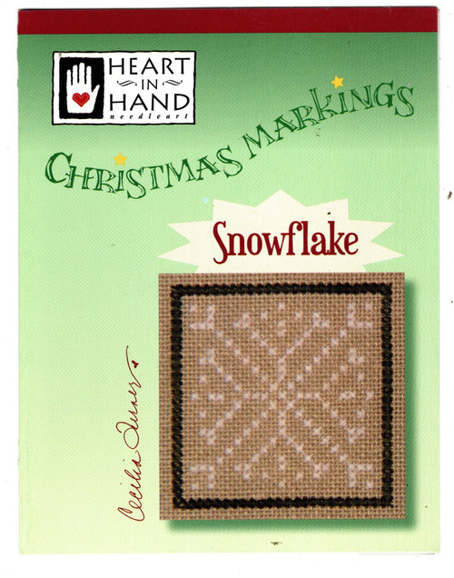 Heart in Hand Christmas Markings Snowflake counted cross stitch pattern leaflet. Cecilia Turner