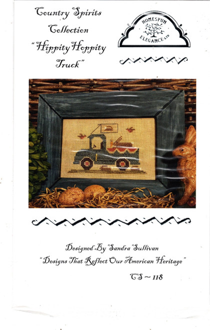 Homespun Elegance Hippity Hop Truck counted Cross Stitch Pattern chartpack. Country Spirits Collection. Sandra Sullivan