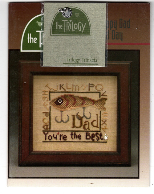 The Trilogy Happy Dad Dad Day counted cross stitch pattern chart with charm. Ruth Sparrow, Cecilia Turner, Marsha Worley and Elizabeth Newlin