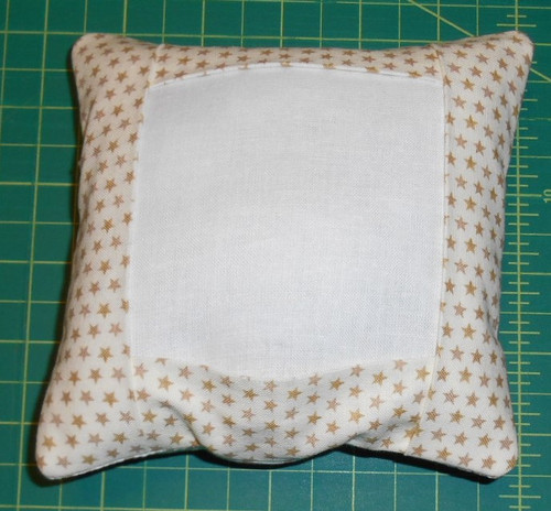 Small Tuck Pillow White with Gold Stars print cotton fabric