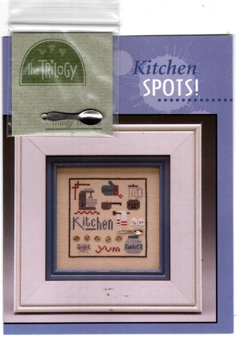 The Trilogy Kitchen Spots counted cross stitch pattern chart with Spoon Charm. Ruth Sparrow, Cecilia Turner, Marsha Worley and Elizabeth Newlin