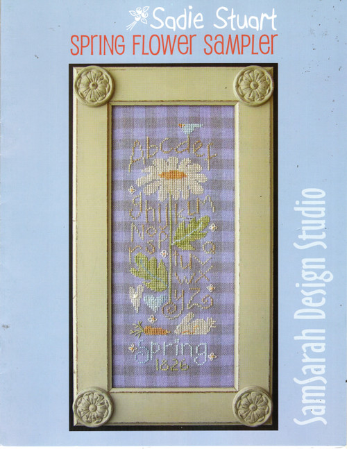 Sam Sarah Design Studio Spring Flower Sampler Sadie Stuart Counted cross stitch pattern leaflet