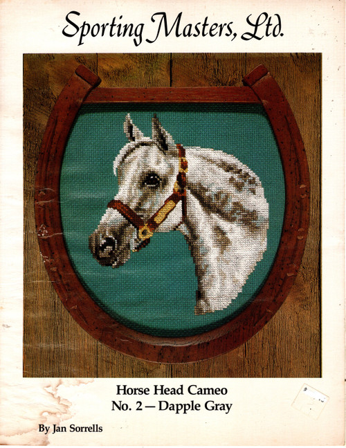 Sporting Masters Ltd. Horse Head Cameo No. 2 Dapple Gray counted cross stitch chart. Jan Sorrells