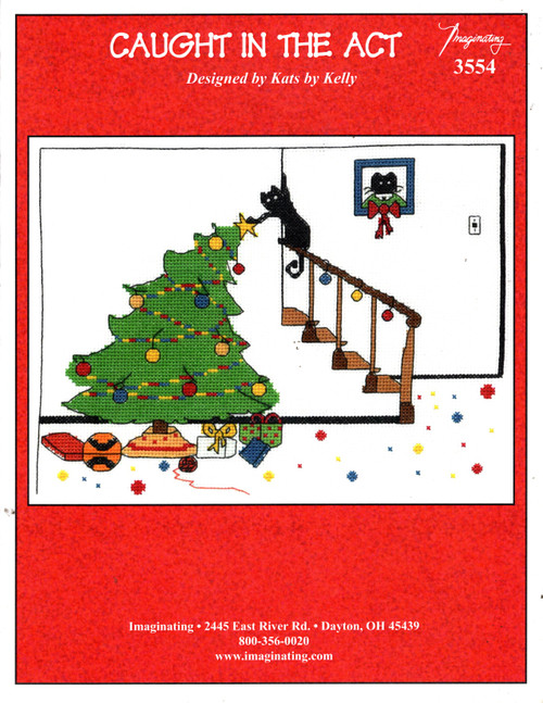 Imaginating Caught in the Act counted cross stitch leaflet. Kats by Kelly