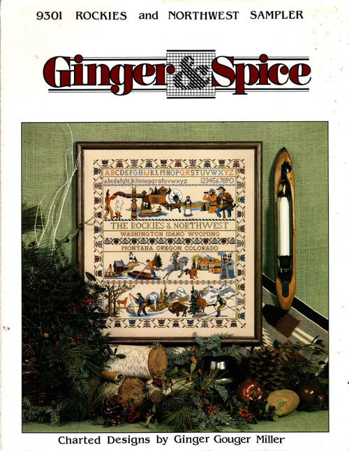 Ginger & Spice Rockies and Northwest Sampler Counted Cross Stitch Pattern leaflet. Ginger Gouger Miller