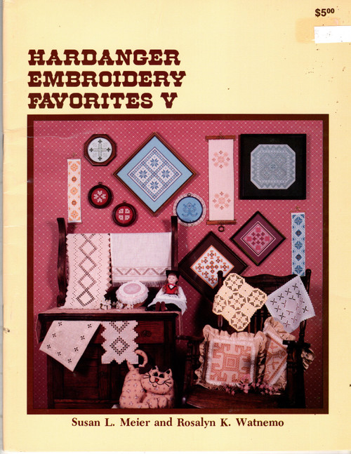 Nordic Needle Hardanger Embroidery Favorites V.  Rosalyn K Watnemo, Susan L Meier. 19 designs for Framed Pieces, Bell Pulls, Pillows, Runners and more. This book includes close up photos of each design, and charts for some of the designs. Charts are not included for every design in this book