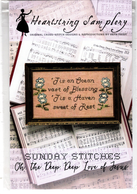 Heartstring Samplery Sunday Stitches Oh the Deep Deep Love of Jesus counted cross stitch chartpack. Beth Twist