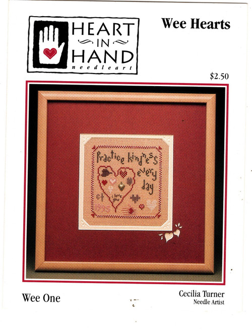 Heart in Hand Wee One Wee Hearts counted cross stitch pattern leaflet. Cecilia Turner