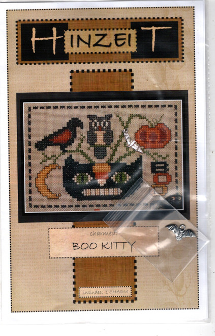 Hinzeit Charmed Boo Kitty with charm Counted cross stitch chartpack