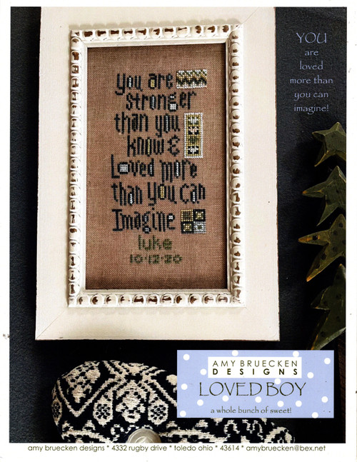 Amy Bruecken Designs Loved Boy counted cross stitch leaflet