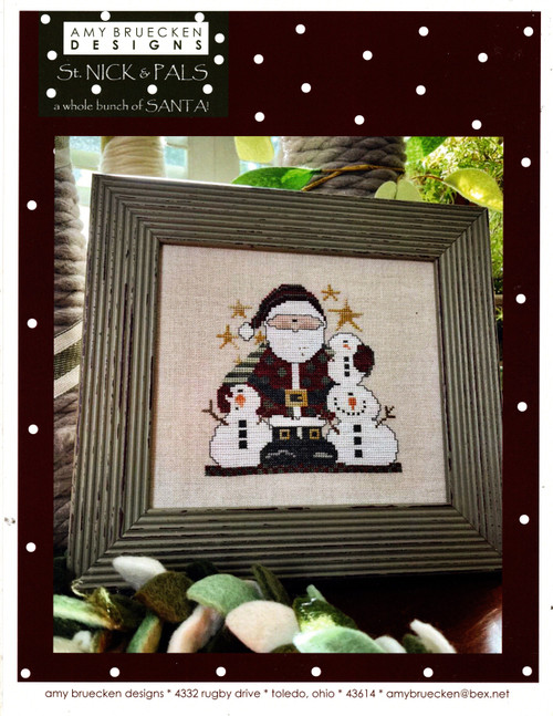 Amy Bruecken Designs St Nick and Pals counted cross stitch leaflet