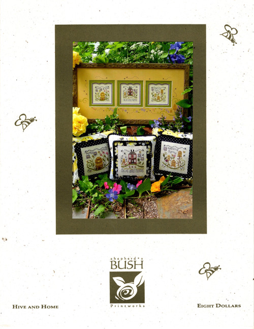Shepherd's Bush Hive and Home counted Cross Stitch Pattern leaflet. Teri Richards.  Busy Bees, Hive and Home, Buzzing Softly