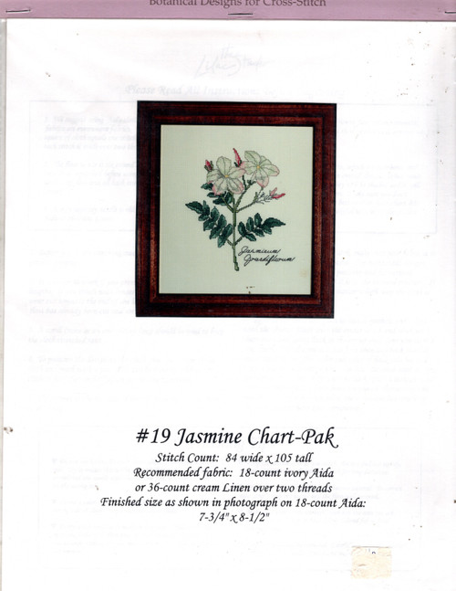 The Lilac Studio Jasmine counted Cross Stitch Pattern chartpack. Cindy Rice