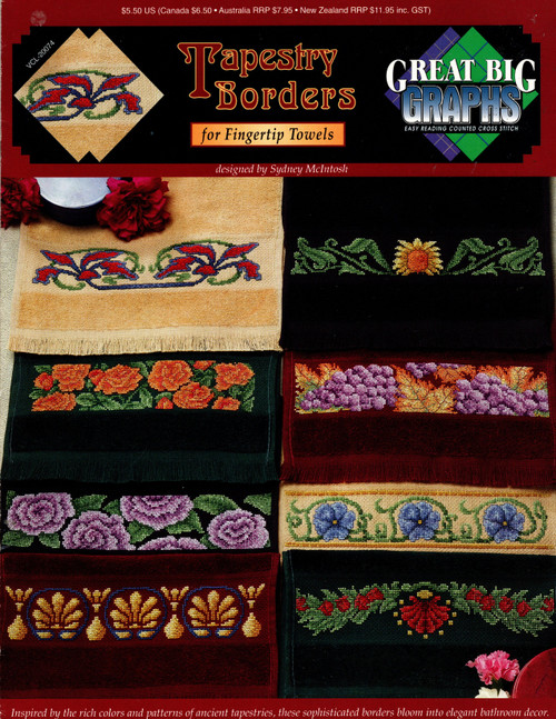 True Colors Tapestry Borders for Fingertip Towels Counted Cross Stitch Pattern booklet. Great Big Graphs. Sydney McIntosh. Eight designs
