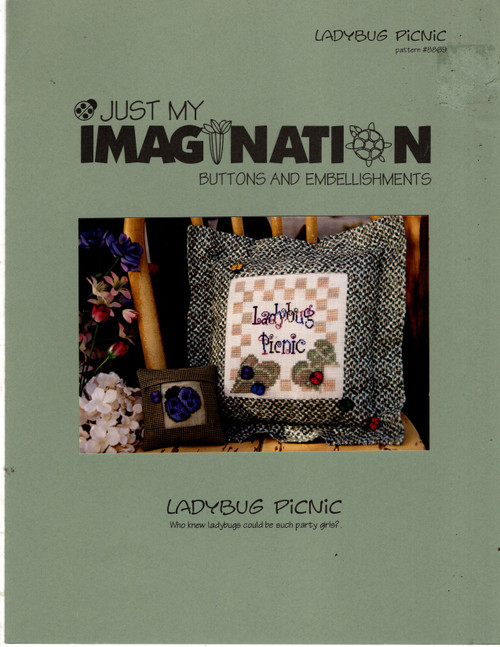 Just My Imagination Ladybug Picnic counted cross stitch pattern leaflet. Sam Sarah. Ladybug Picnic, Mom and Me Ladybugs