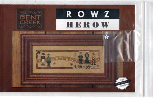 Bent Creek Rowz Herow counted cross stitch chartpack with embellishment