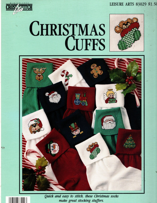 Leisure Arts Lite Christmas Cuffs Counted Cross Stitch Pattern leaflet. Terrie Lee Steinmeyer