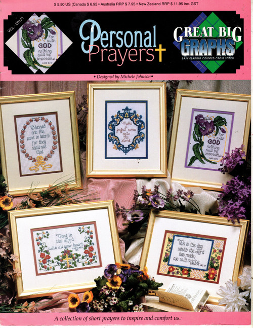 True Colors Great Big Graphs Personal Prayers counted Cross Stitch Pattern booklet. Michele Johnson. Make Joyful Noise, For With God, This is the Day, Trust in the Lord, Blessed Are the Pure in Heart