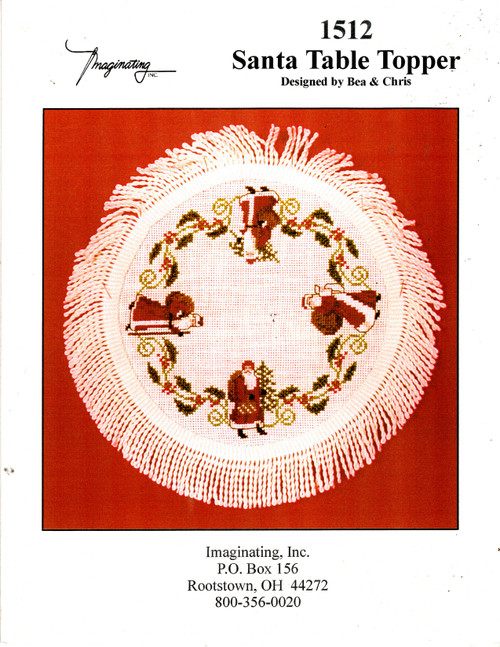 Imaginating Santa Table Topper counted cross stitch leaflet. Bea and Chris. Studio Seven