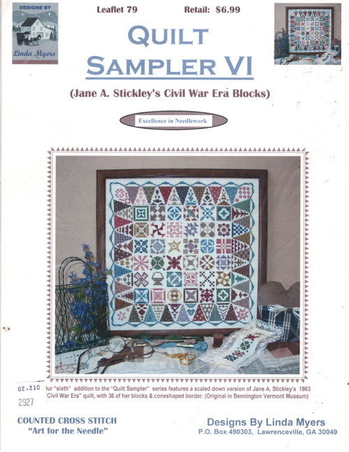 Designs by Linda Myers Quilt Sampler VI Jane A Stickley's Civil War Era Blocks counted cross stitch chartpack